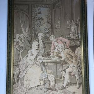 Hand Crafted Antique Needlepoint Tapestry Canvas